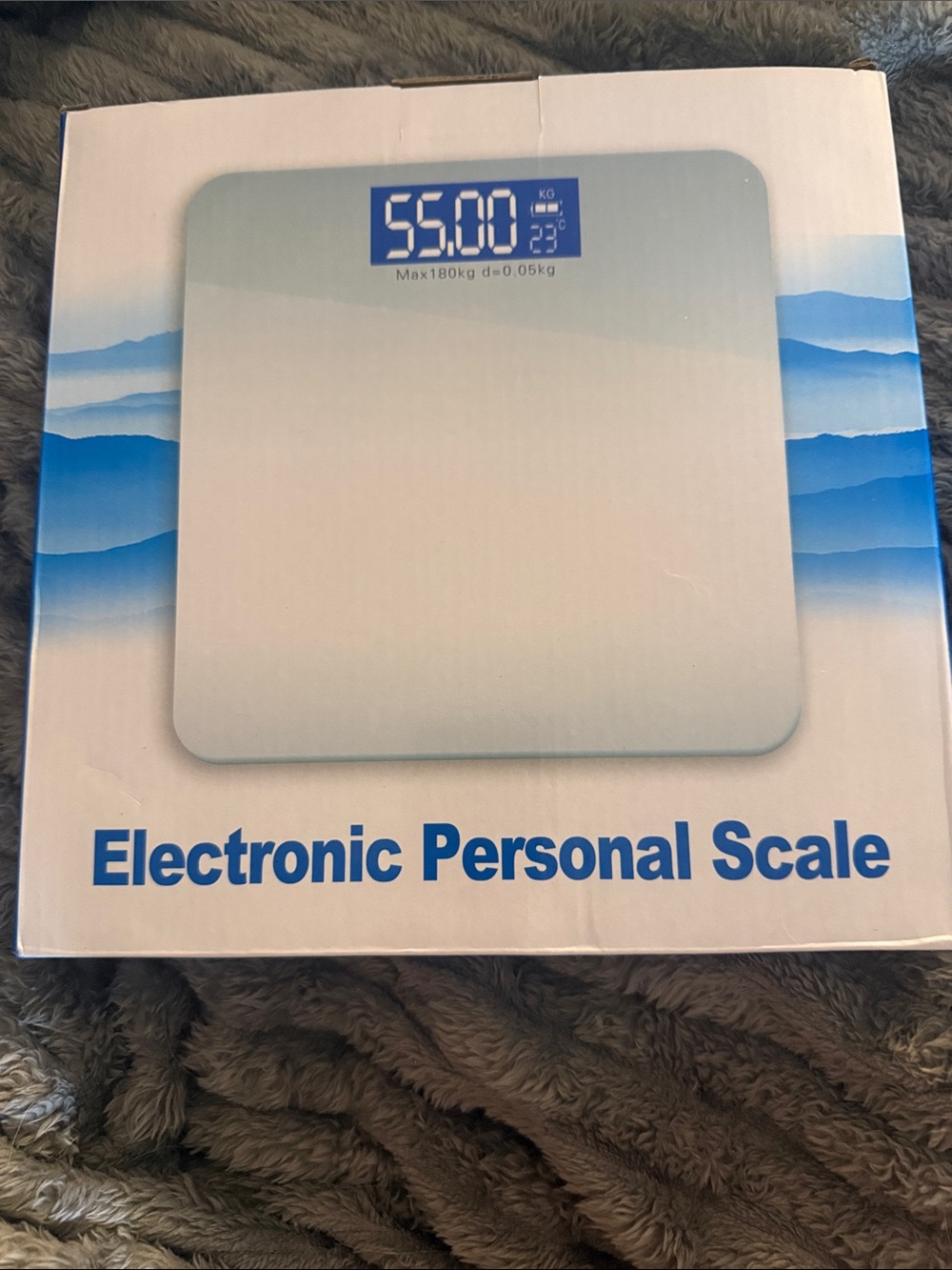 Digital Electronic Personal Scale in White with Blue Display
